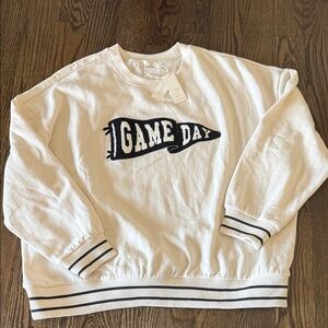 Z Supply Game Day White Sweatshirt NWT
